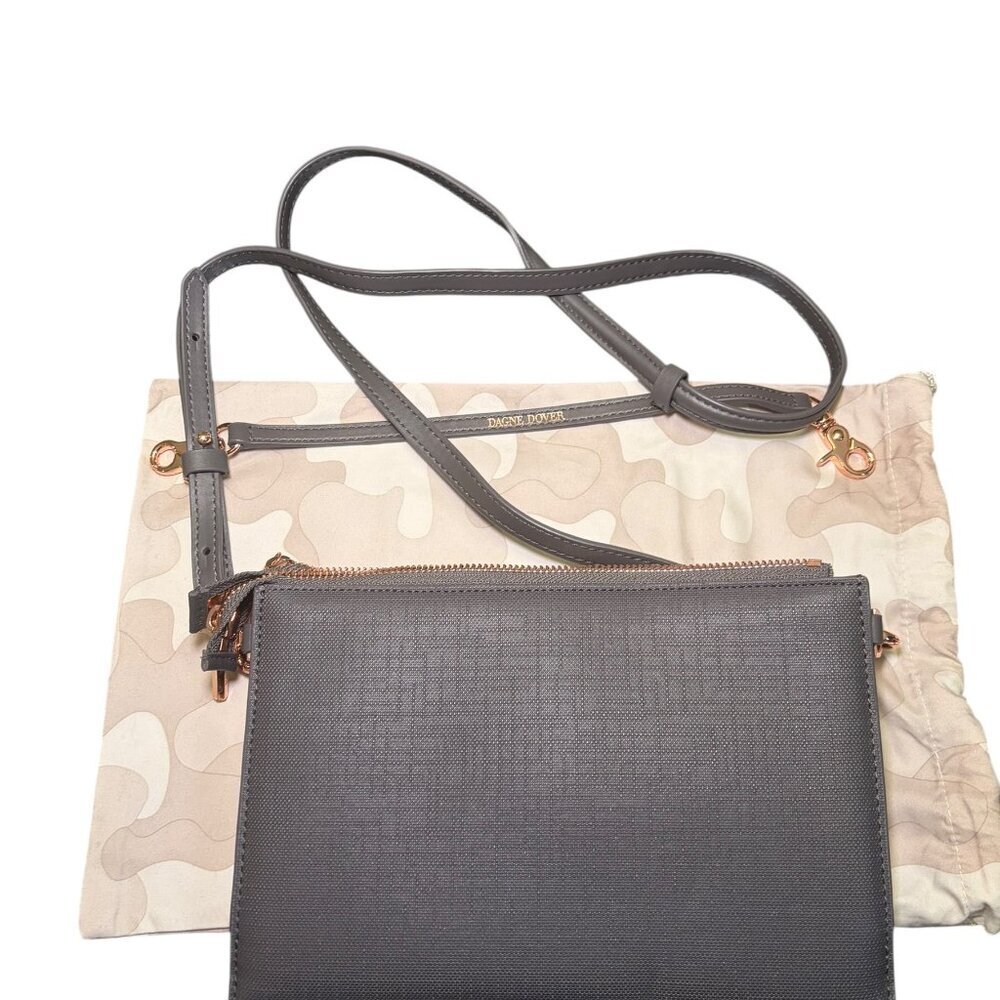 Dagne Dover Essentials Clutch Wallet Gray Vegan Leather Crossbody - Picture 3 of 7